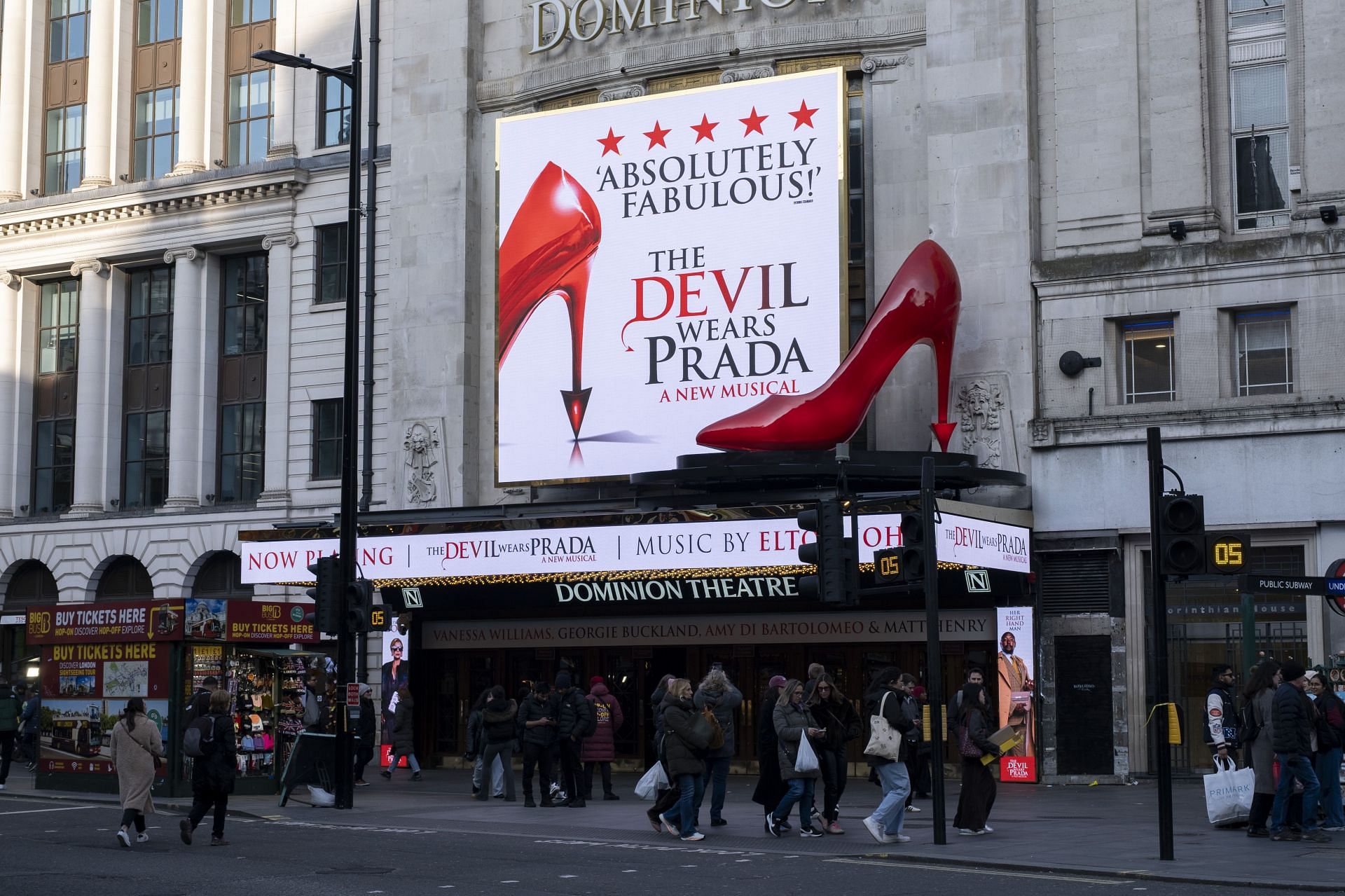 West End Dominion Theatre digital show poster for The Devil Wears Prada - (Image via Getty)